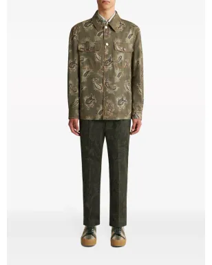 ETRO ペイズリープリント デニムシャツジャケット - グリーン - サムネイル3