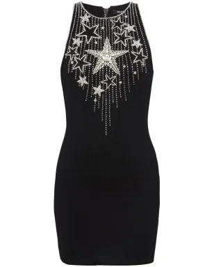Balmain Falling Stars 刺繍ミニドレス - ブラック - サムネイル1