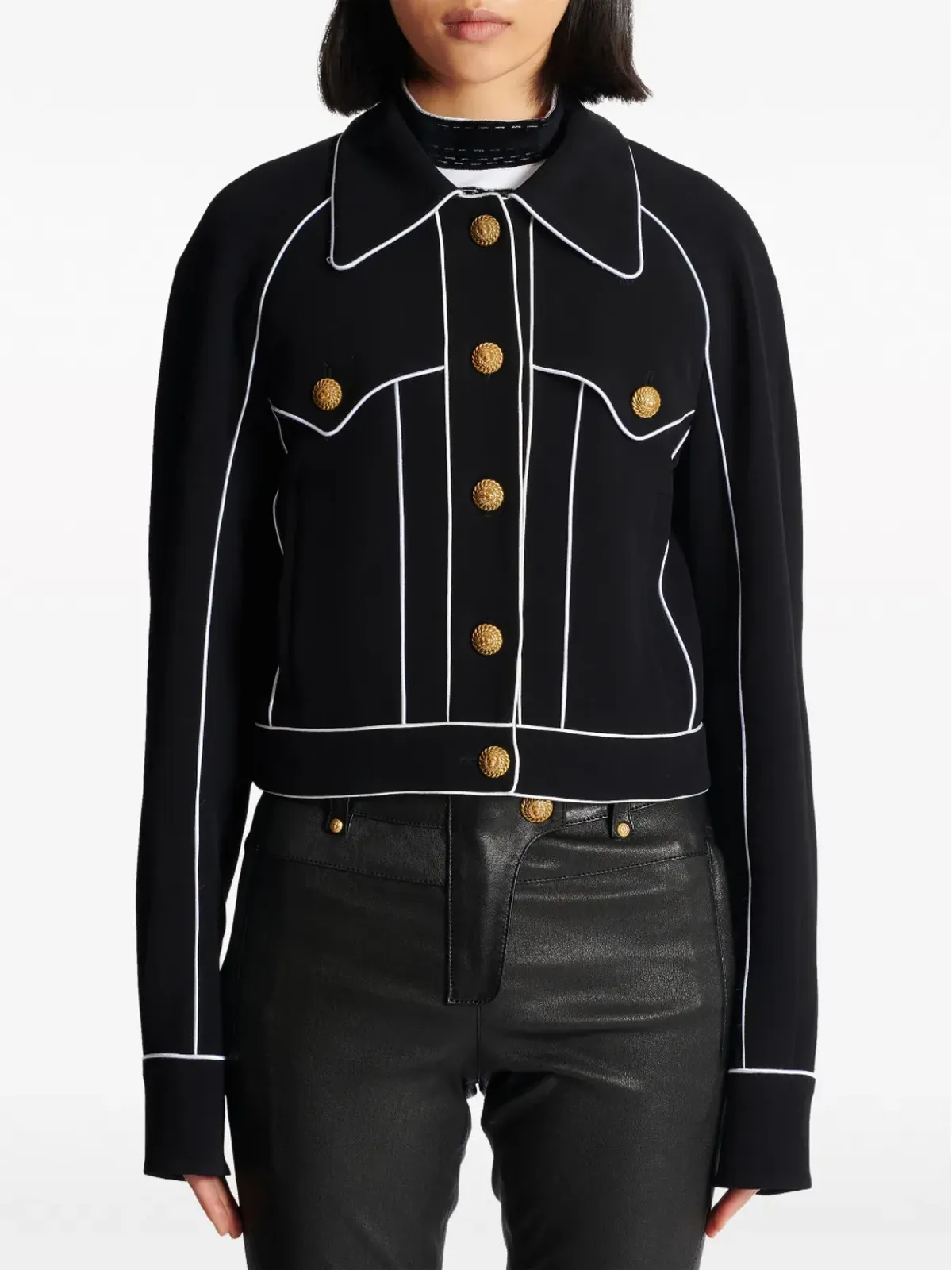 Balmain ウェスタン風クレープジャケット - ブラック - 画像5