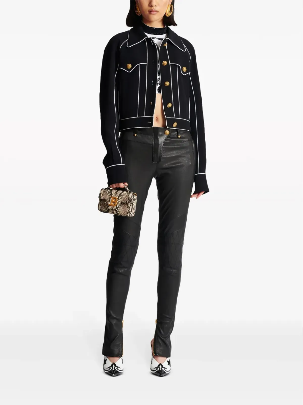 Balmain ウェスタン風クレープジャケット - ブラック - 画像2