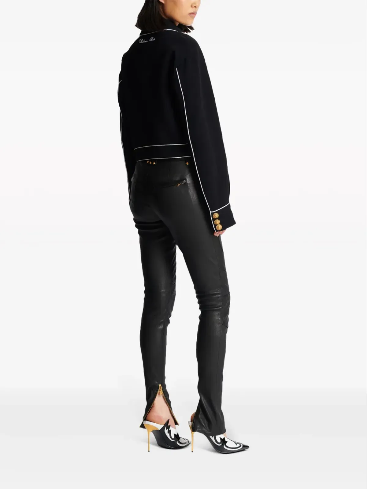 Balmain ウェスタン風クレープジャケット - ブラック - 画像4