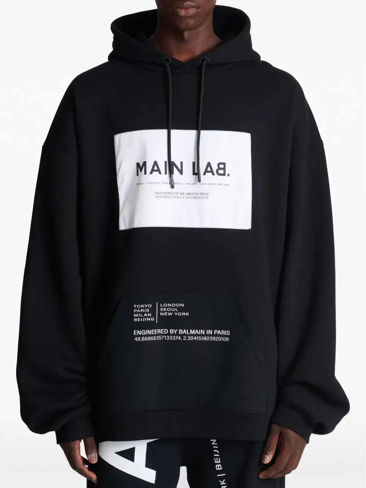 Balmain ロゴパッチ コットンブレンド フーディ - 画像5