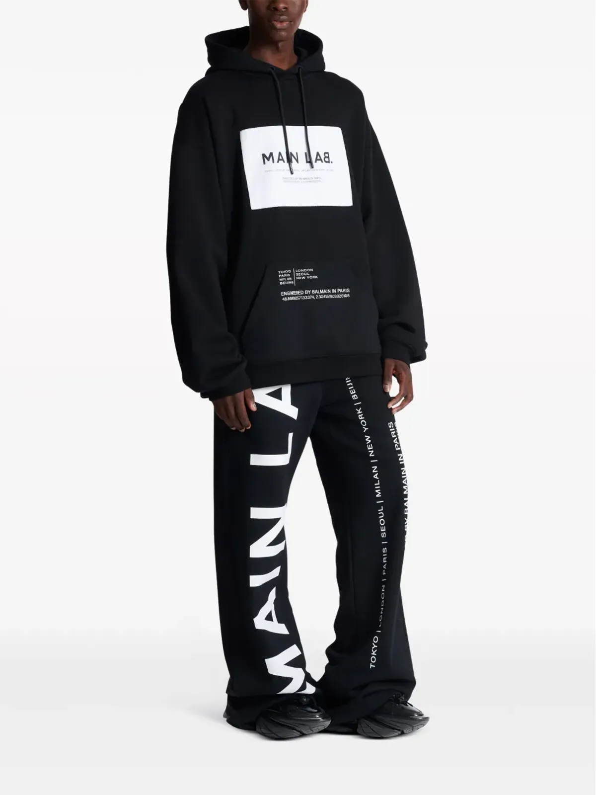 Balmain ロゴパッチ コットンブレンド フーディ - 画像3