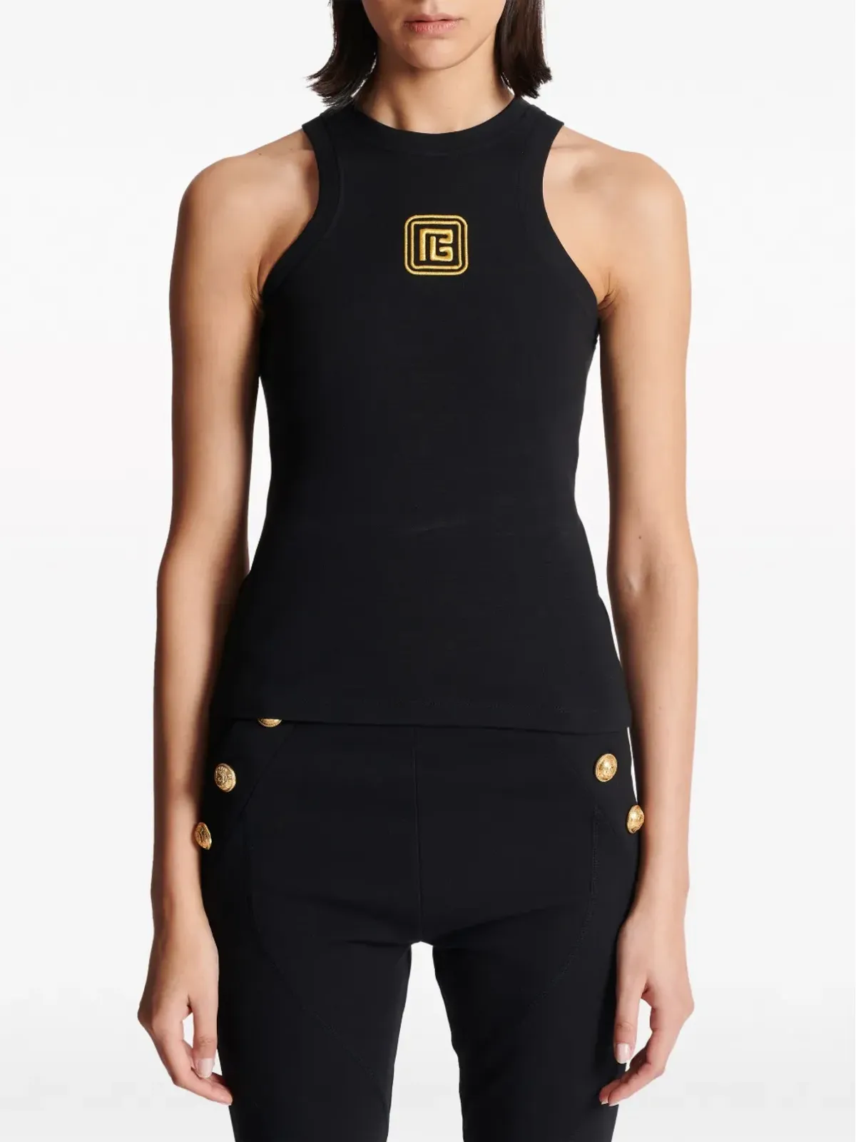 Balmain PBロゴ刺繍タンクトップ - 画像5