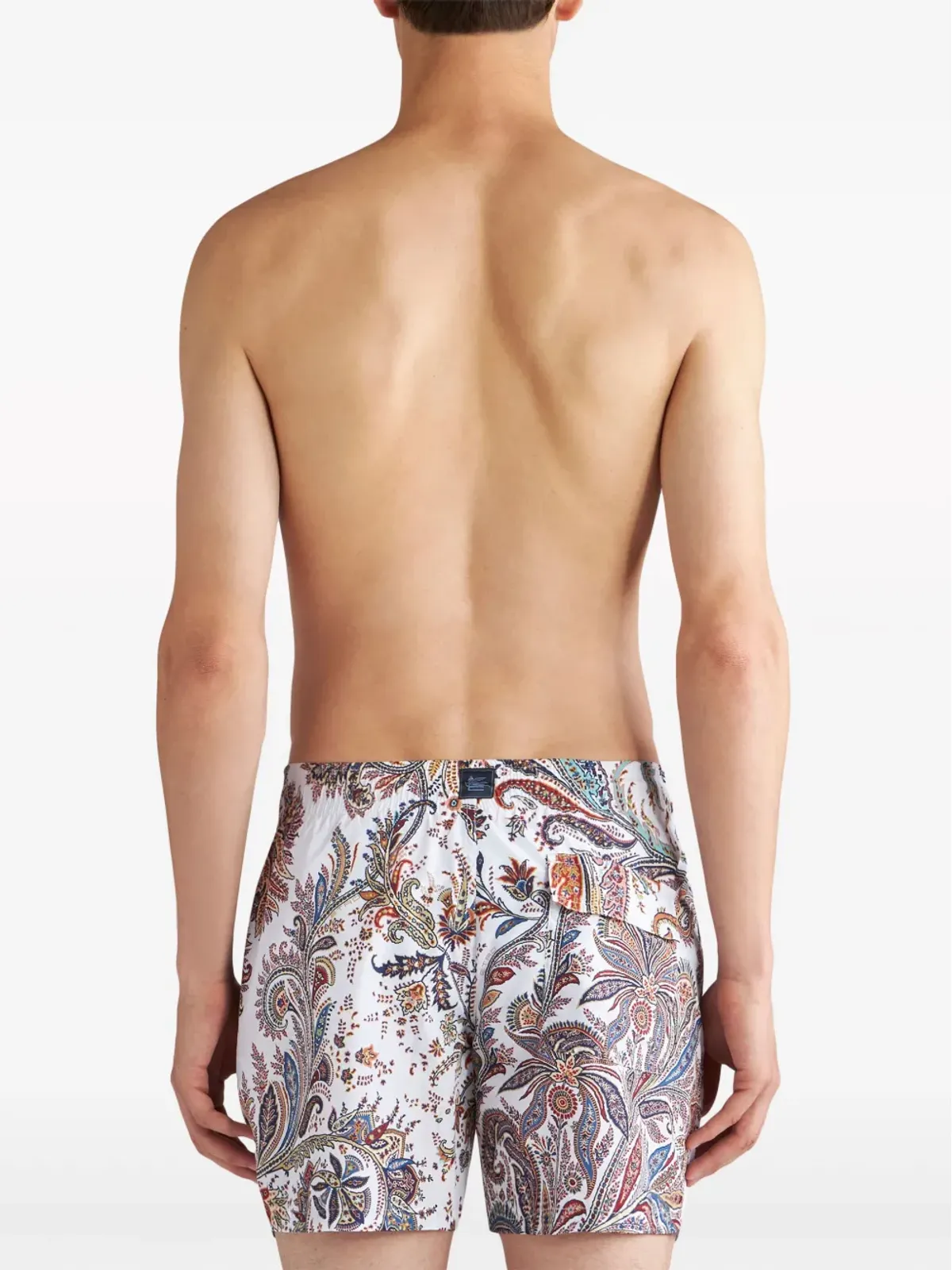 ETRO ペイズリープリント ドローコード入り スイムショーツ - ホワイト - 画像4