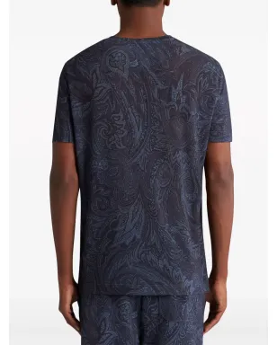 ETRO ペイズリー柄 半袖 Tシャツ - ブルー - サムネイル3
