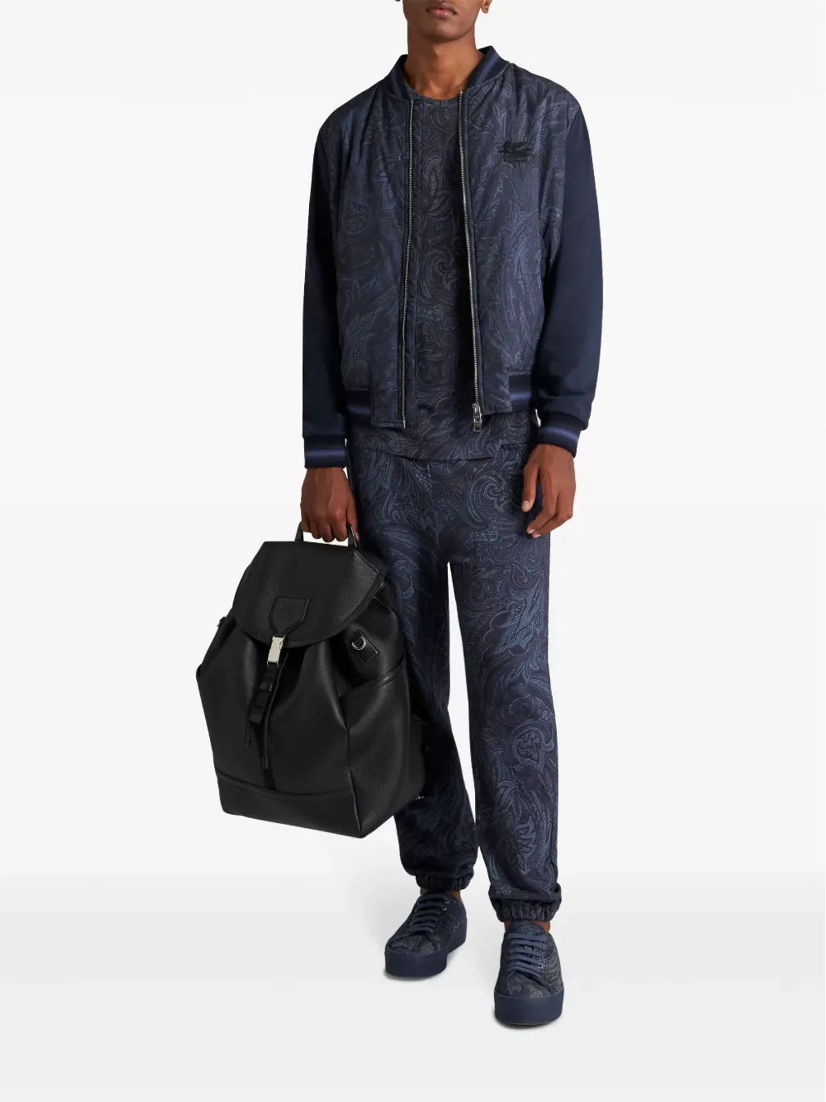 ETRO ペイズリー柄 コットン トラックパンツ - ブルー - 画像2