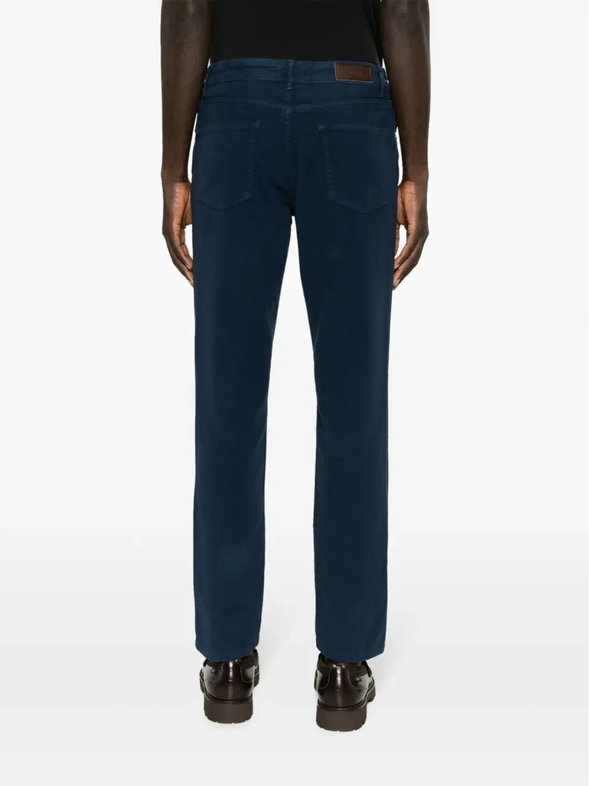 Hackett モールスキン ロゴパッチ ストレートレッグ コットンパンツ - 画像4