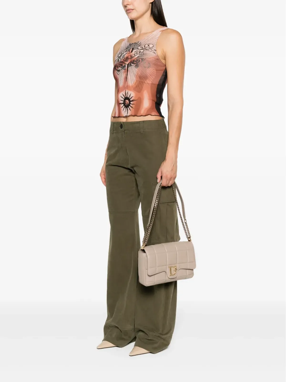 DSQUARED2 D2ステートメント ソフトショルダーバッグ - グレー - 画像2