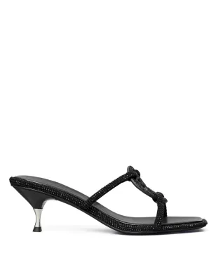 Tory Burch Miller クリスタル装飾ヒールサンダル - ブラック - サムネイル1