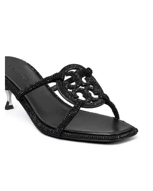 Tory Burch Miller クリスタル装飾ヒールサンダル - ブラック - サムネイル3