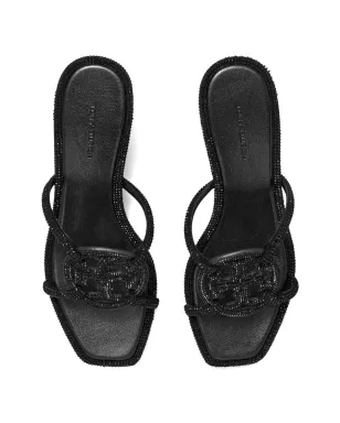 Tory Burch Miller クリスタル装飾ヒールサンダル - ブラック - サムネイル4