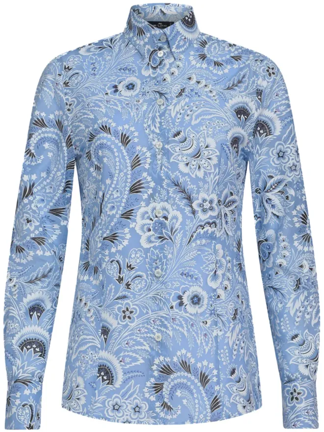 ETRO ETRO ペイズリープリント コットン混紡シャツ - ブルーの商品画像