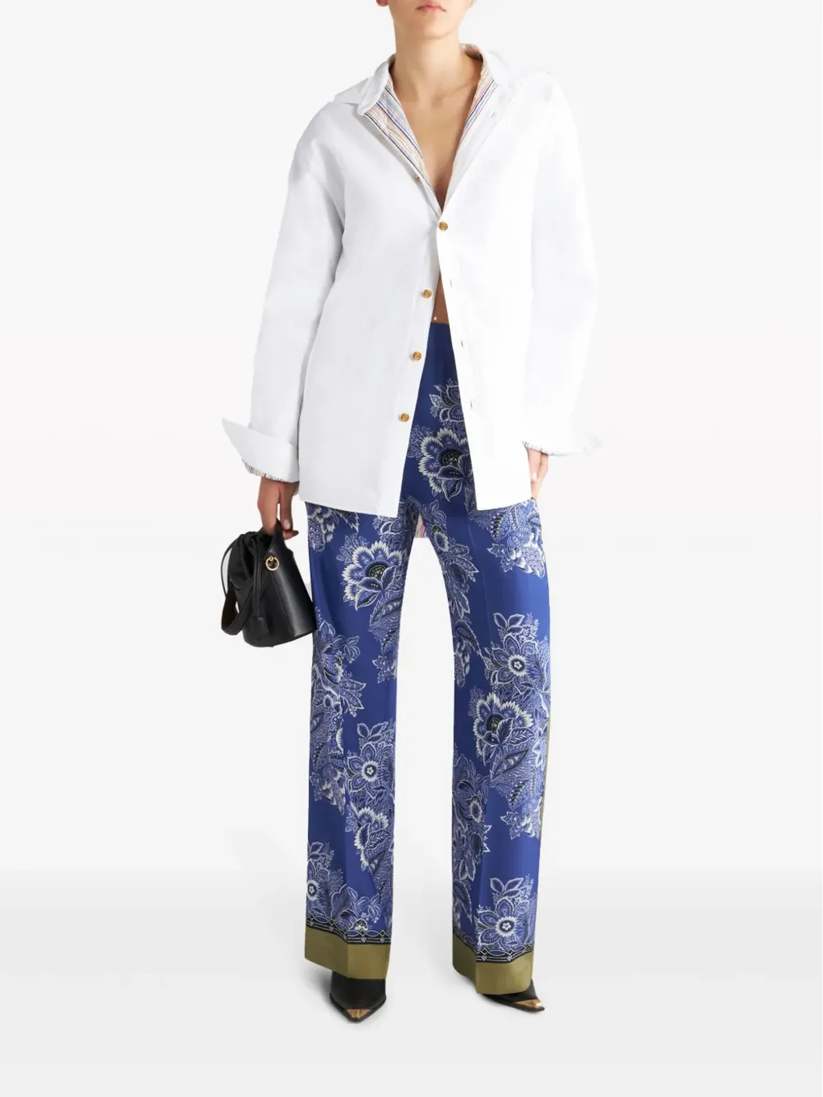 ETRO バンダナ柄ストレートパンツ シルク - パープル - 画像2