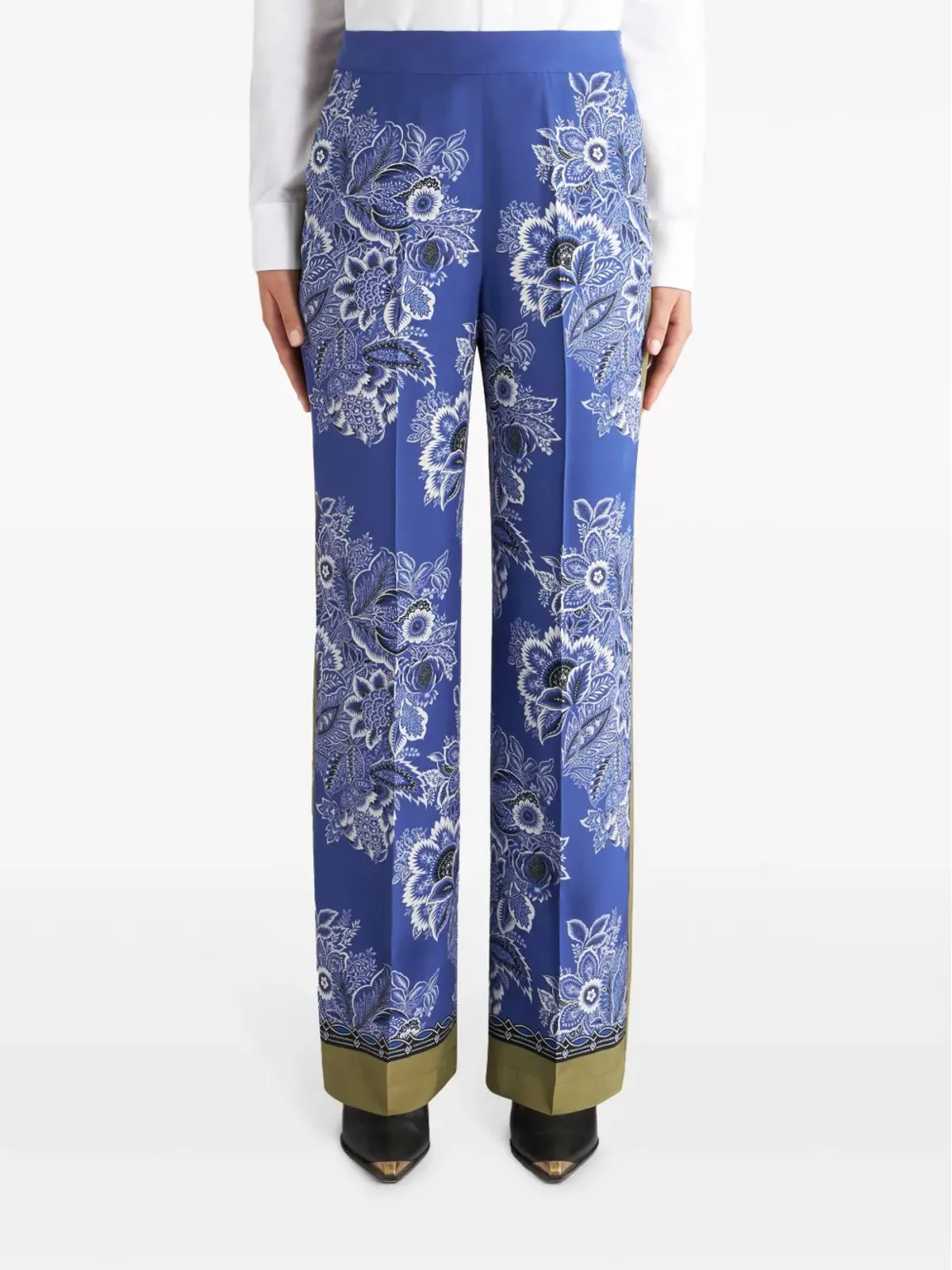 ETRO バンダナ柄ストレートパンツ シルク - パープル - 画像3