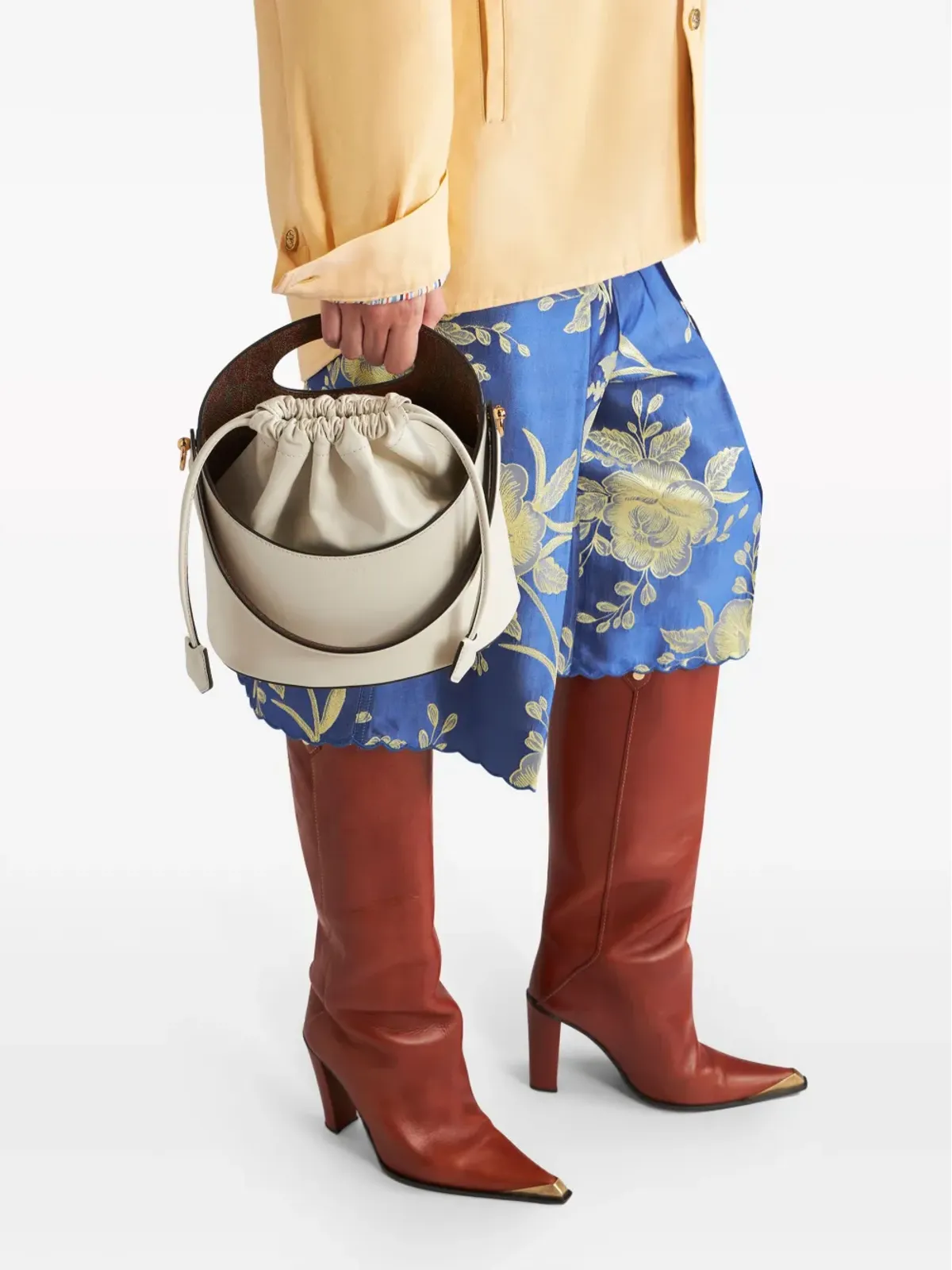 ETRO ミディアム Saturno バケットバッグ - ホワイト - 画像2
