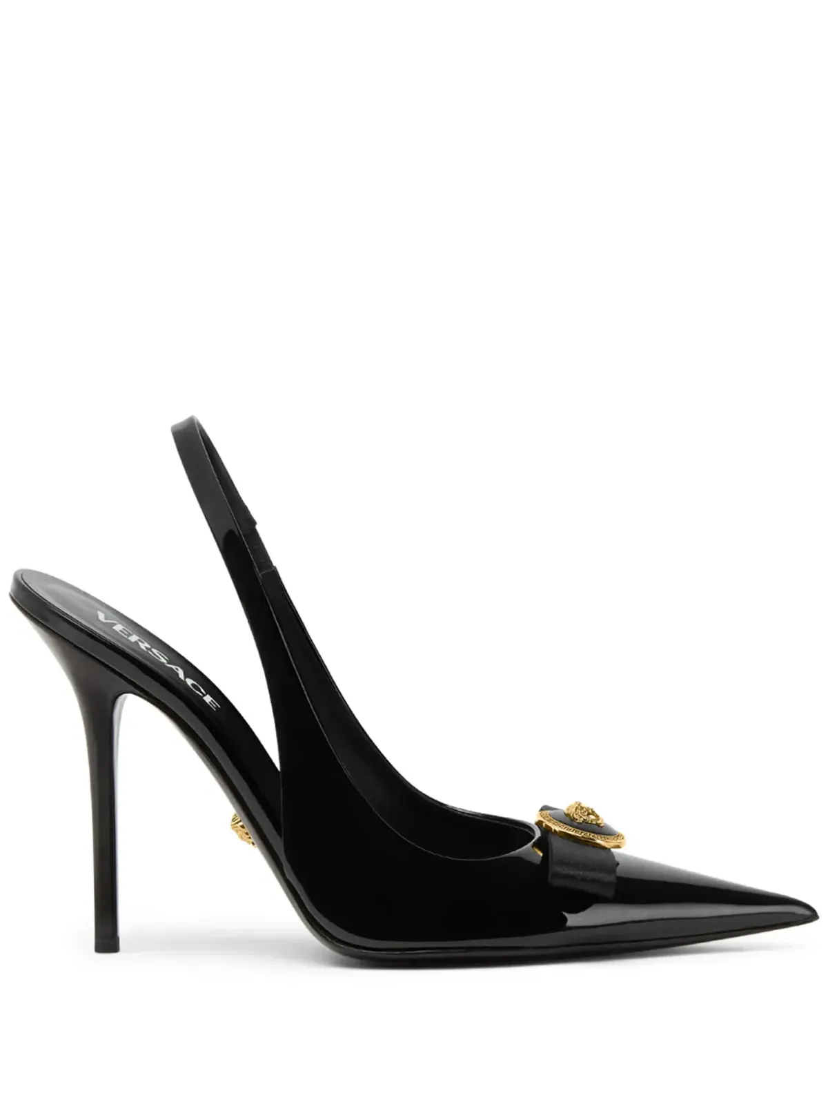Versace ジャンニ 120mm レザー パンプス - ブラック - 画像1