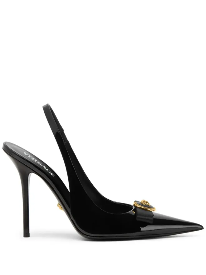 VERSACE Versace ジャンニ 120mm レザー パンプス - ブラックの商品画像