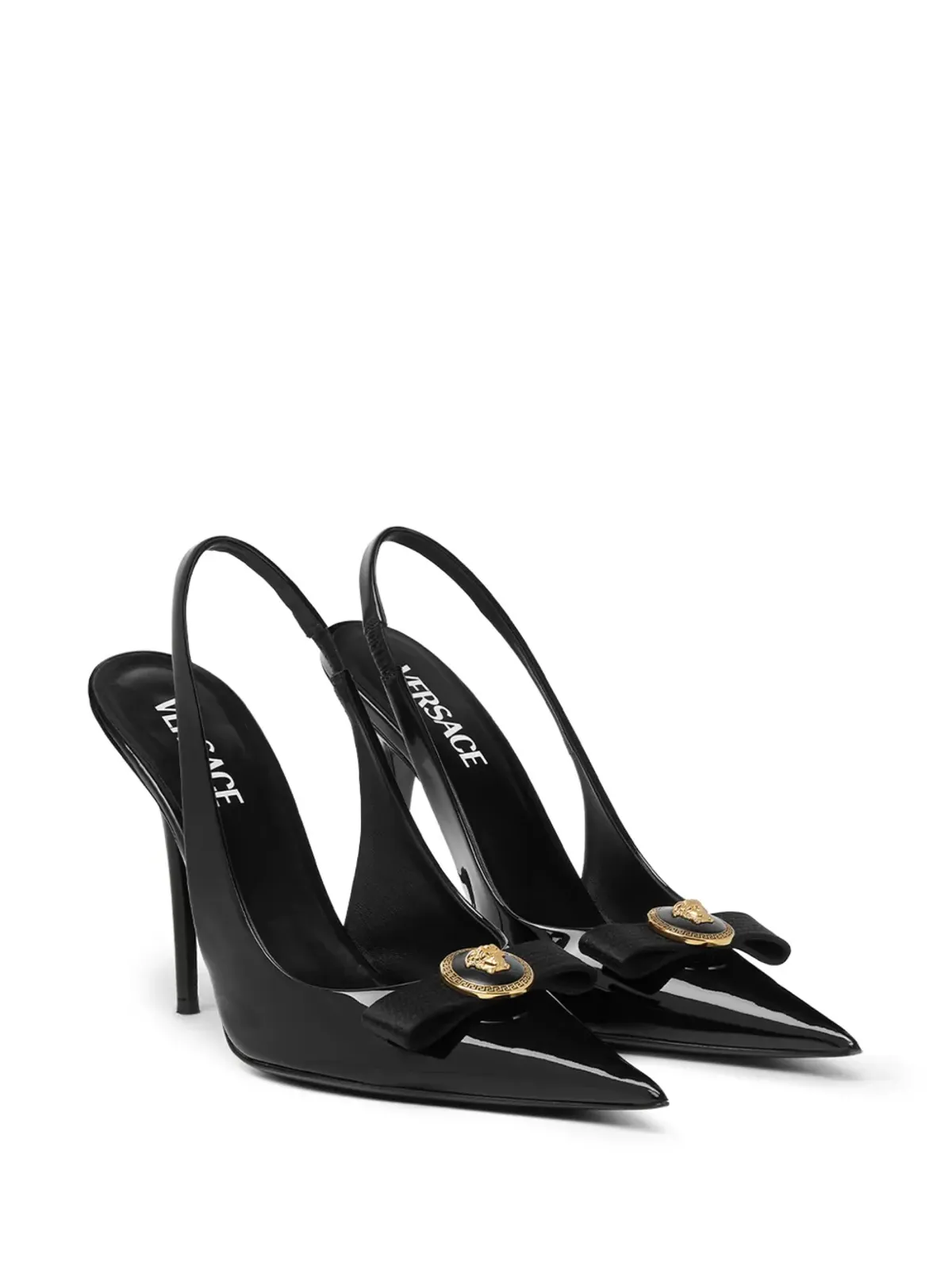Versace ジャンニ 120mm レザー パンプス - ブラック - 画像2