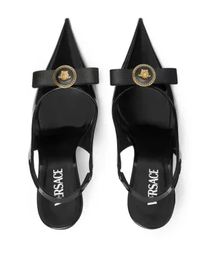 Versace ジャンニ 120mm レザー パンプス - ブラック - サムネイル4