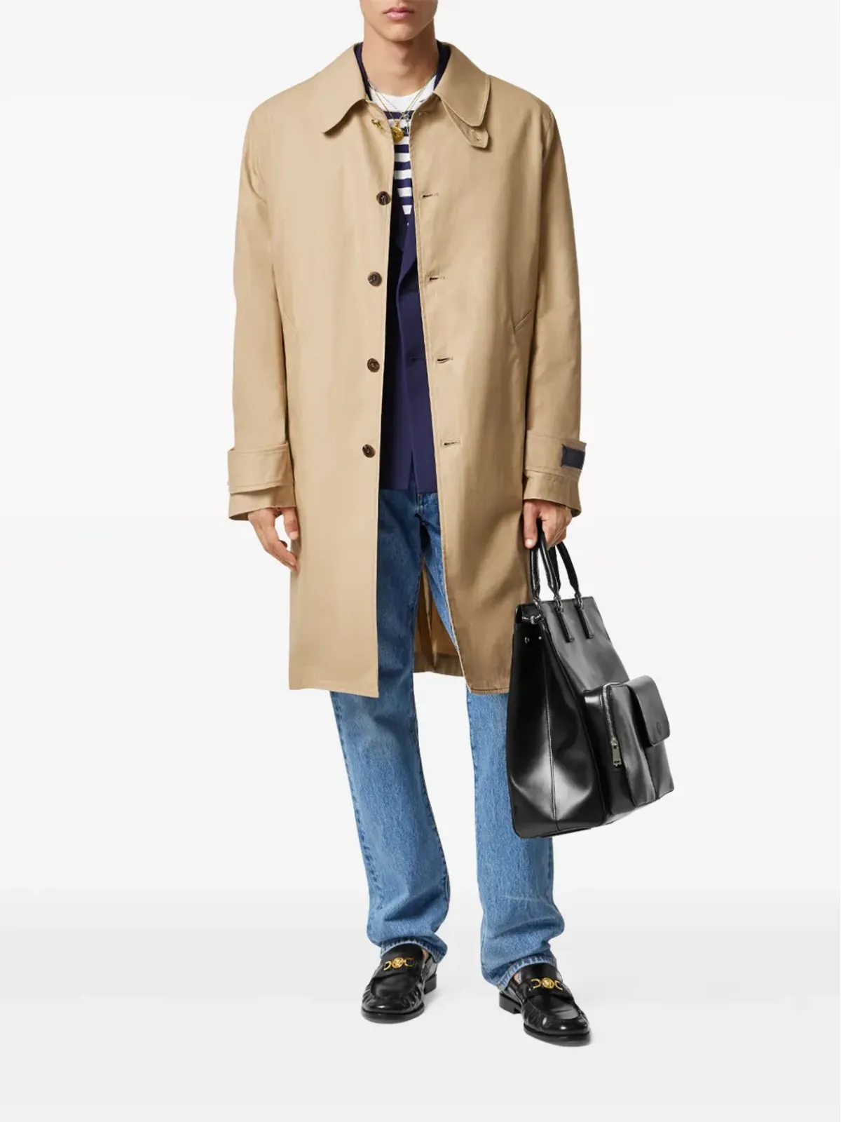 Versace シングルブレスト コットンコート - 画像2
