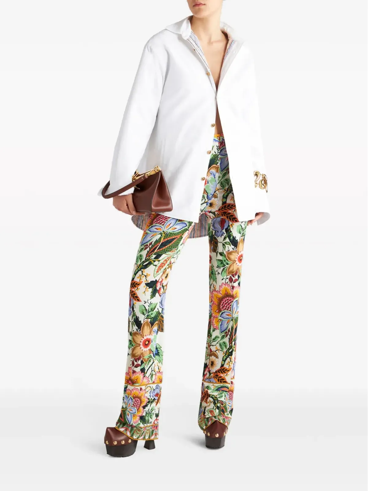 ETRO 花柄プリント ストレートパンツ - 画像2