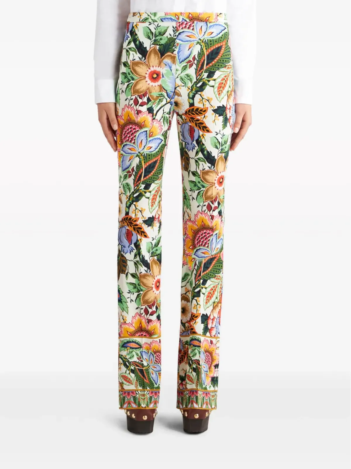 ETRO 花柄プリント ストレートパンツ - 画像3