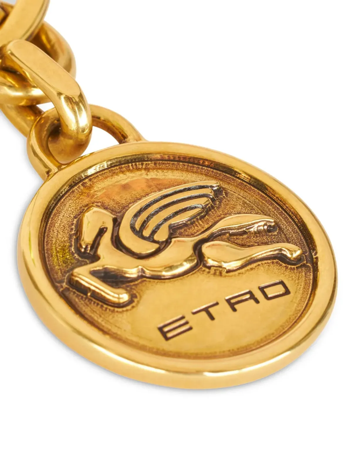ETRO エンボス加工 ペガソーチャーム キーリング - ゴールド - 画像2