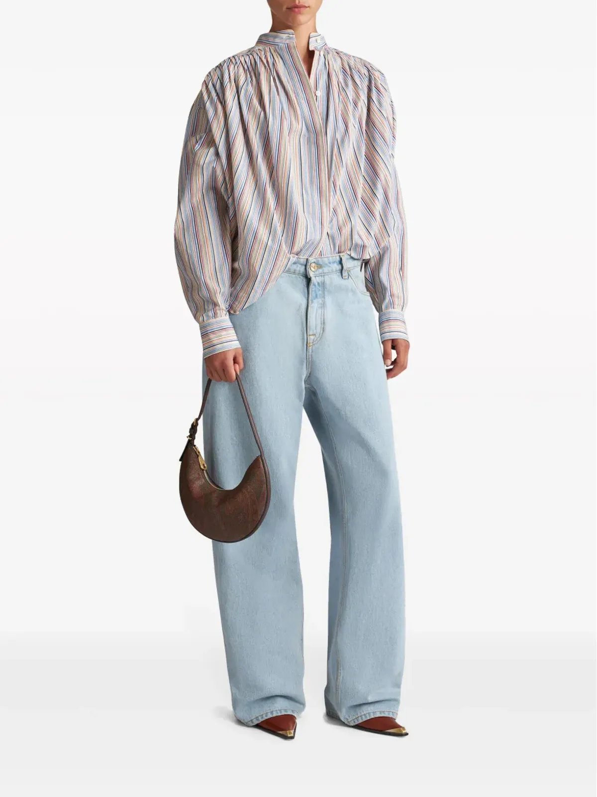 ETRO 小型 エッセンシャル ホーボー ショルダーバッグ - ブラウン - 画像2