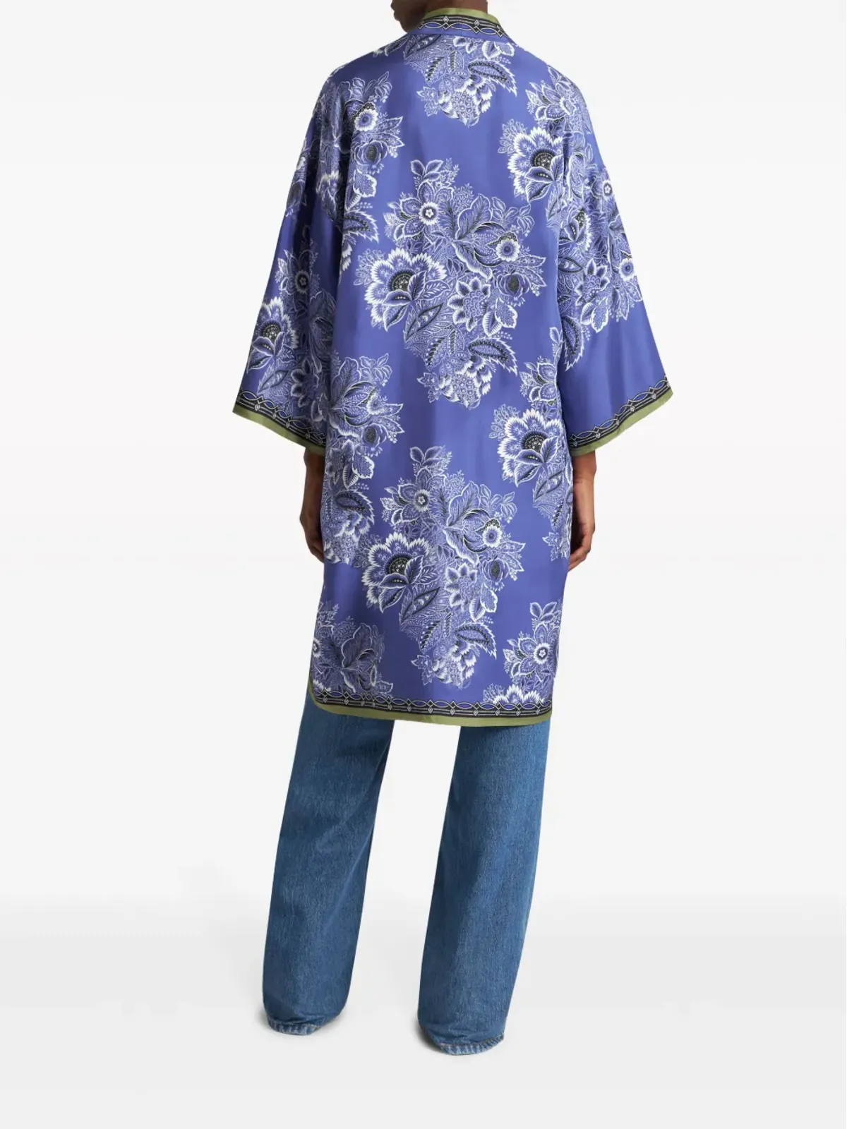 ETRO ケサ フローラルプリント シルク ローブ - パープル - 画像3