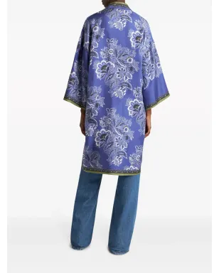 ETRO ケサ フローラルプリント シルク ローブ - パープル - サムネイル3