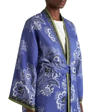 ETRO ケサ フローラルプリント シルク ローブ - パープル - サムネイル4