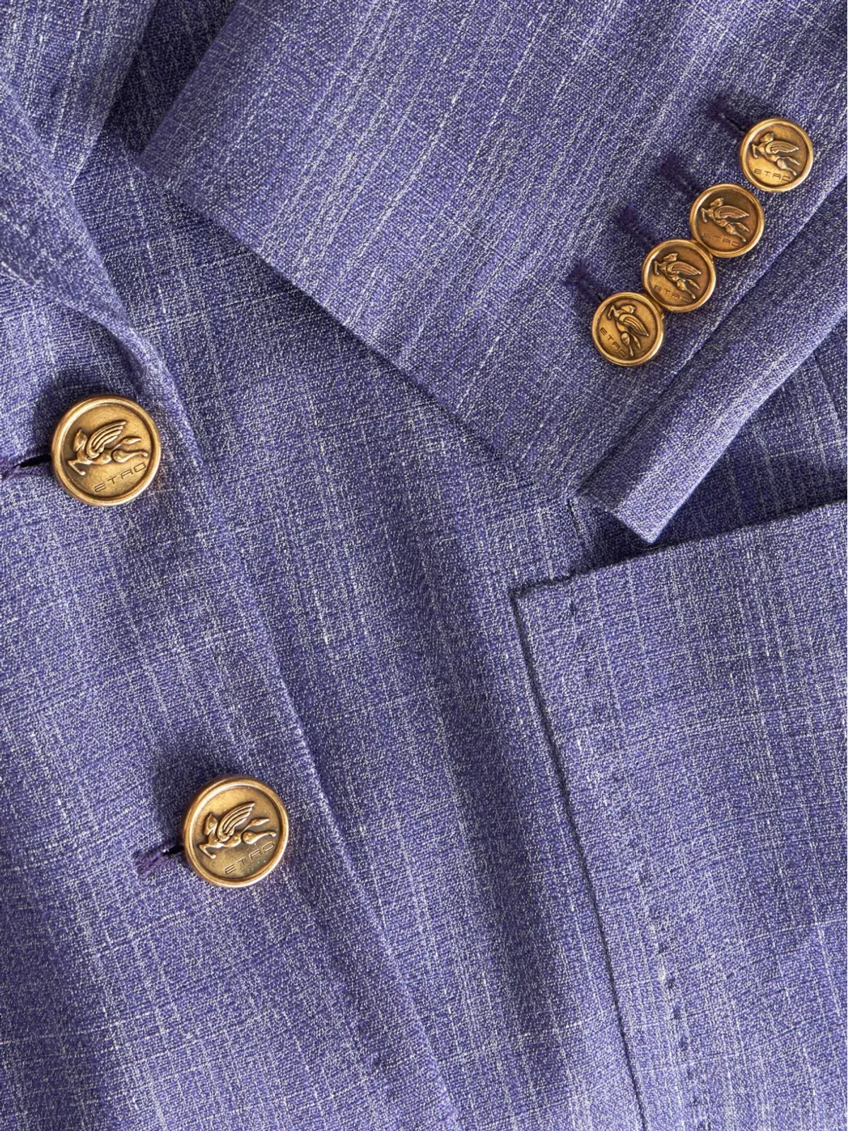 ETRO シングルブレスト スラブ生地ブレザー - パープル - 画像5