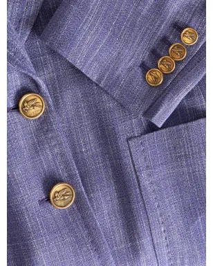 ETRO シングルブレスト スラブ生地ブレザー - パープル - サムネイル5