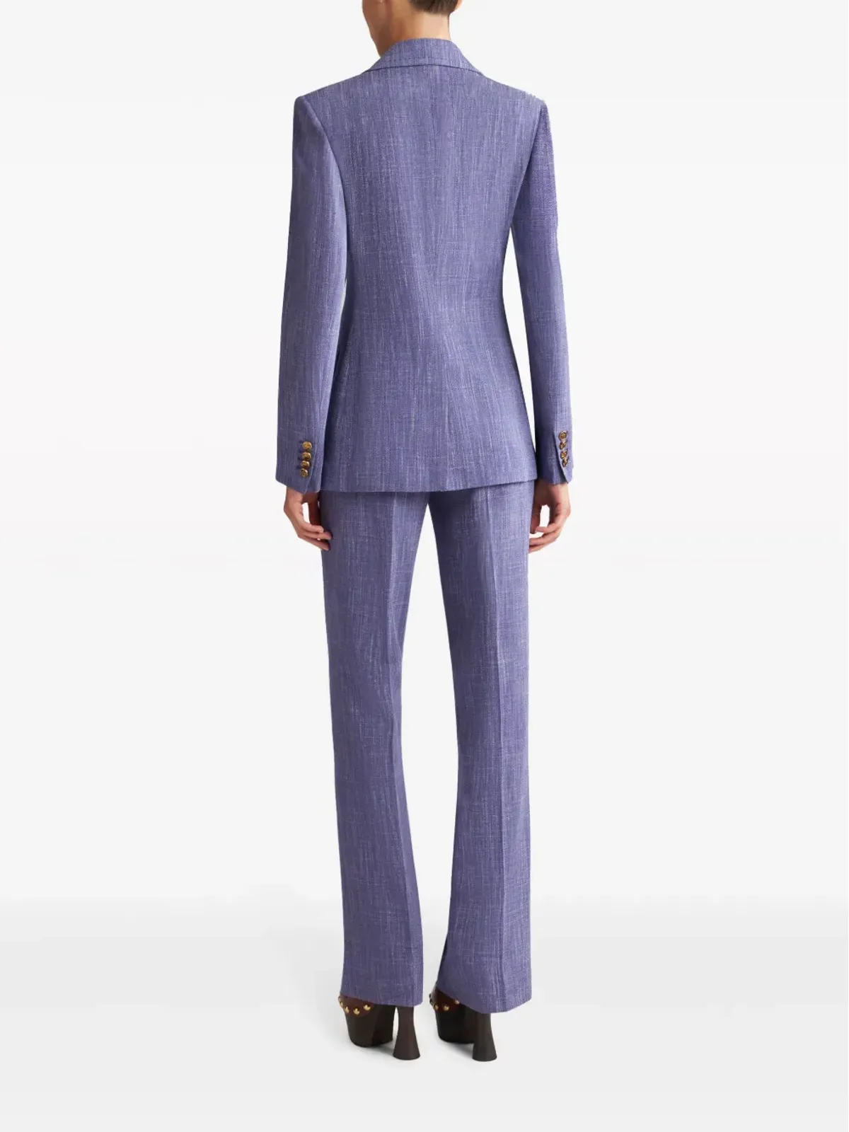 ETRO シングルブレスト スラブ生地ブレザー - パープル - 画像3