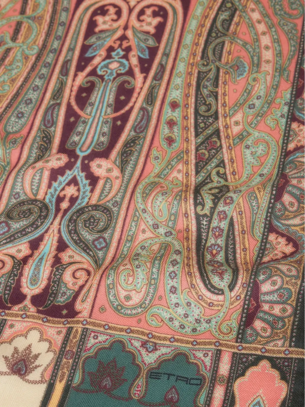 ETRO ペイズリープリント フリンジ付きスカーフ - ニュートラルカラー - 画像2