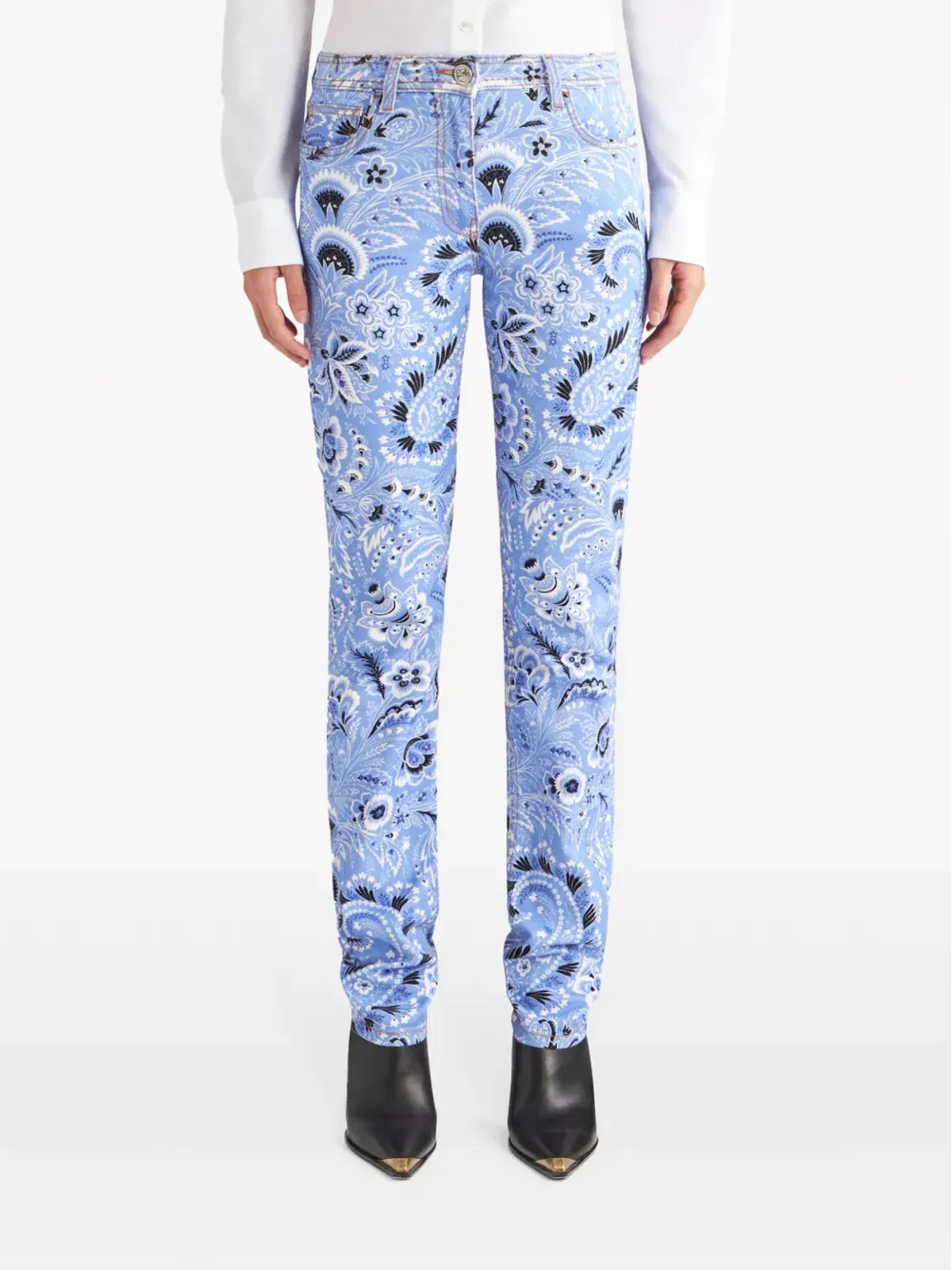ETRO バンダナ柄スキニージーンズ - ブルー - 画像3