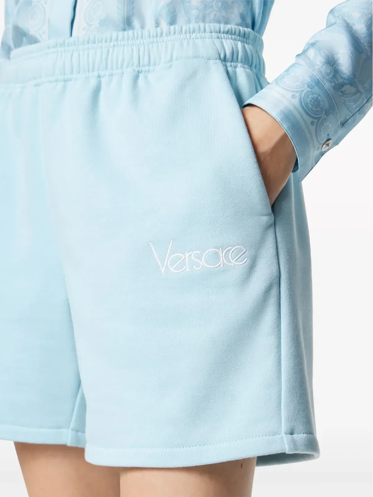 Versace 1979リエディション 刺繍入りトラックショーツ - ブルー - 画像4