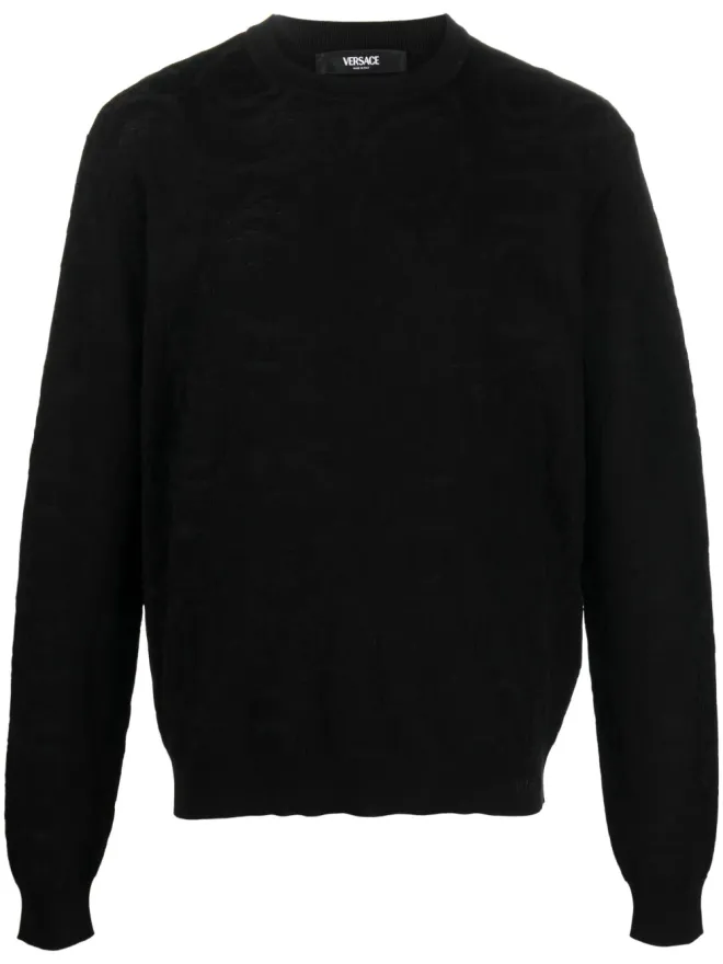 VERSACE Versace バロッコモチーフ テクスチャード ジャンパー ブラックの商品画像