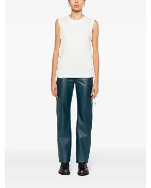 PINKO レースアップ コットン タンクトップ - ホワイト - サムネイル2