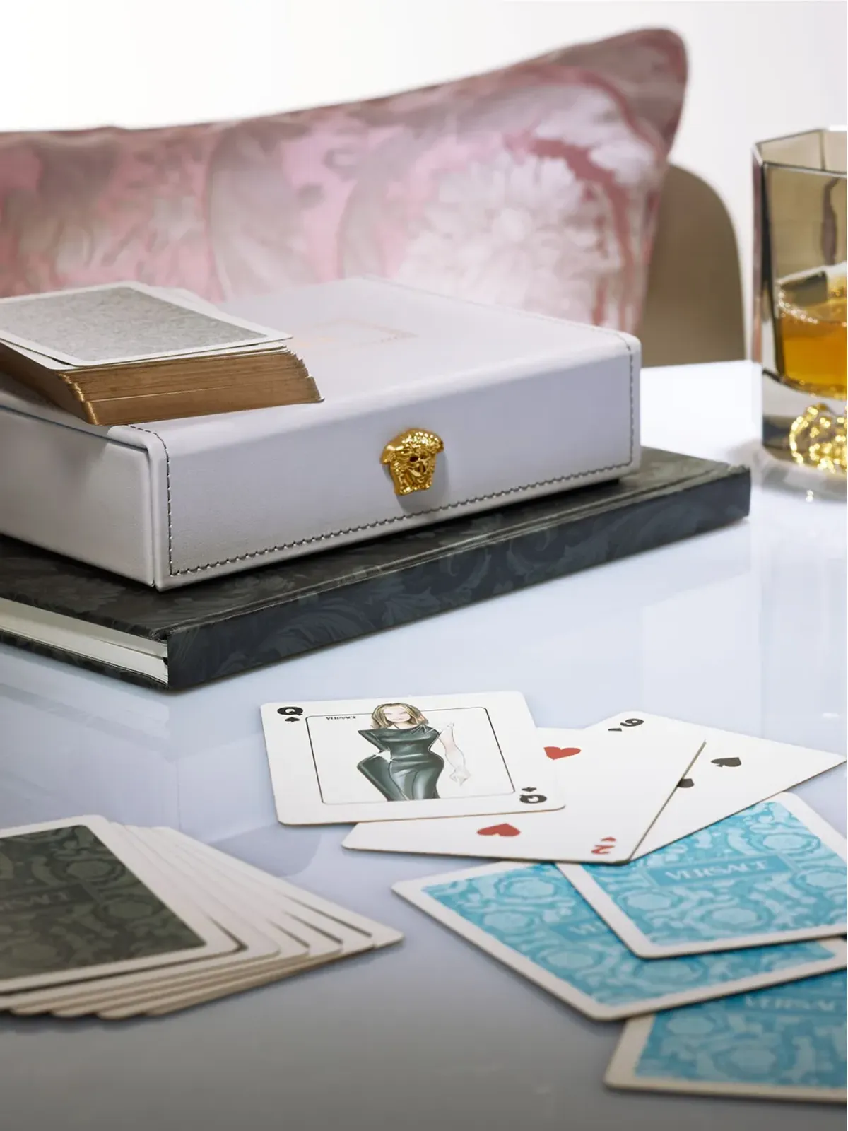 Versace ロゴプリントカードゲーム - シルバー - 画像3