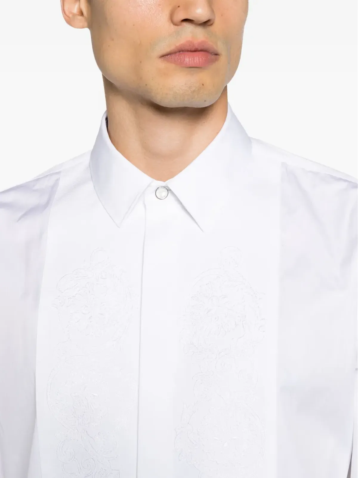 Versace バロッコモチーフ ポプリン シャツ - White - 画像5