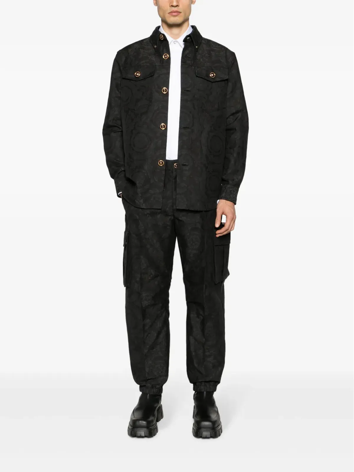 Versace バロッコモチーフ ポプリン シャツ - White - 画像2