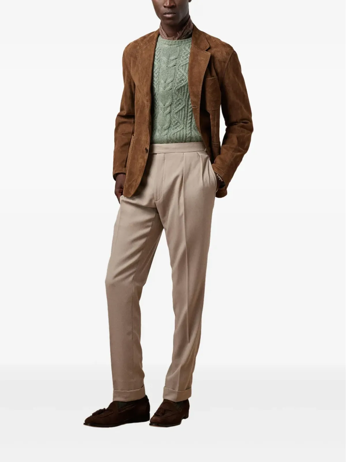 Ralph Lauren Purple Label スエード製 シングルブレスト ブレザー - ブラウン - 画像2