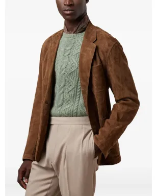 Ralph Lauren Purple Label スエード製 シングルブレスト ブレザー - ブラウン - サムネイル3