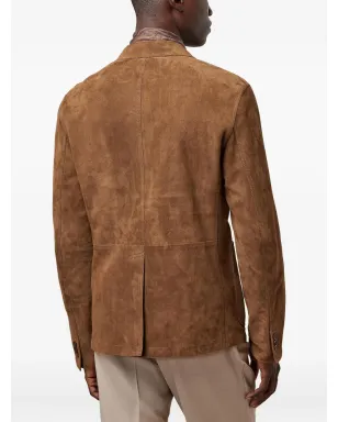 Ralph Lauren Purple Label スエード製 シングルブレスト ブレザー - ブラウン - サムネイル4