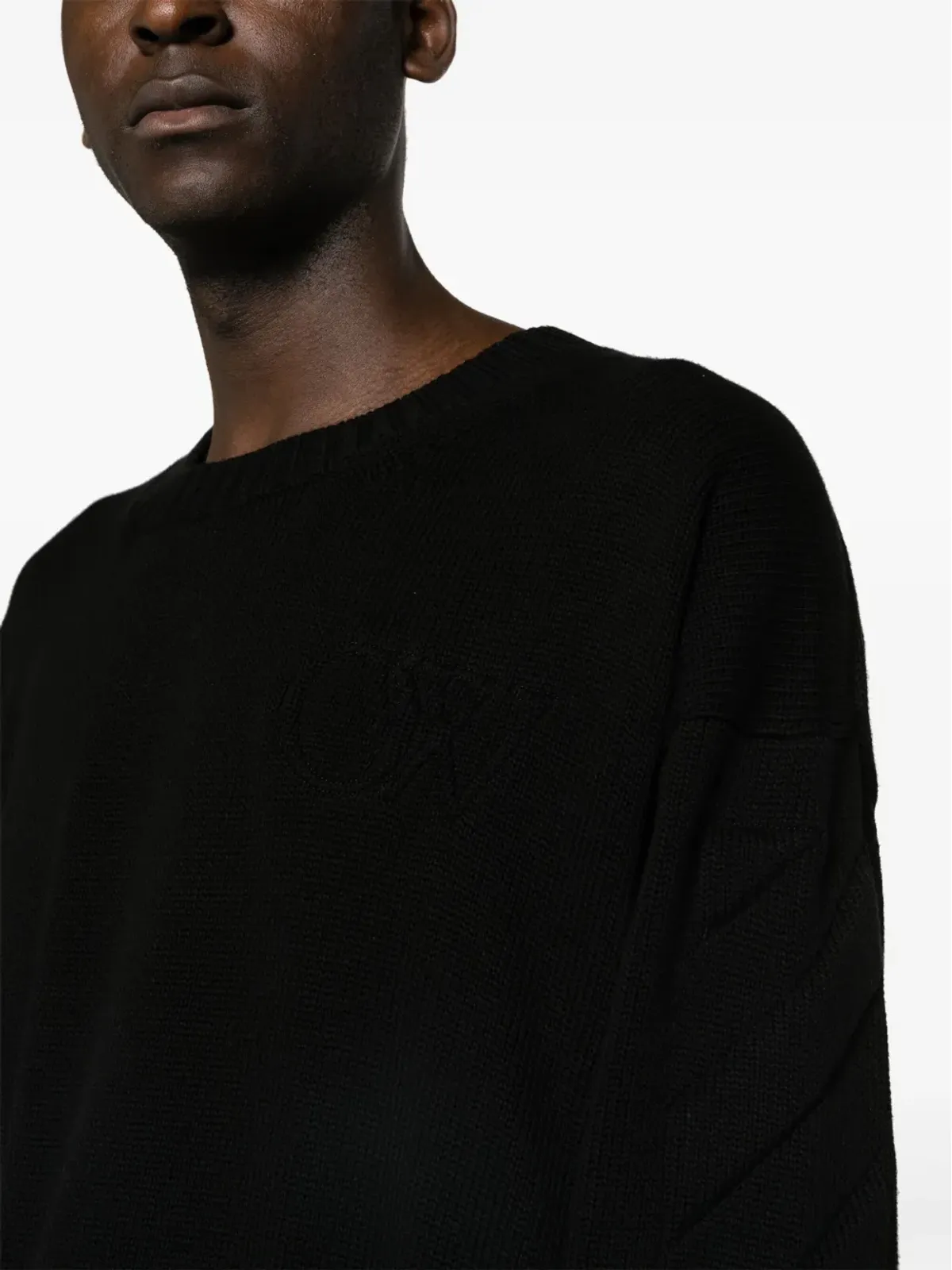 Off-White 3D Diagリブ編みニットセーター ブラック - 画像5