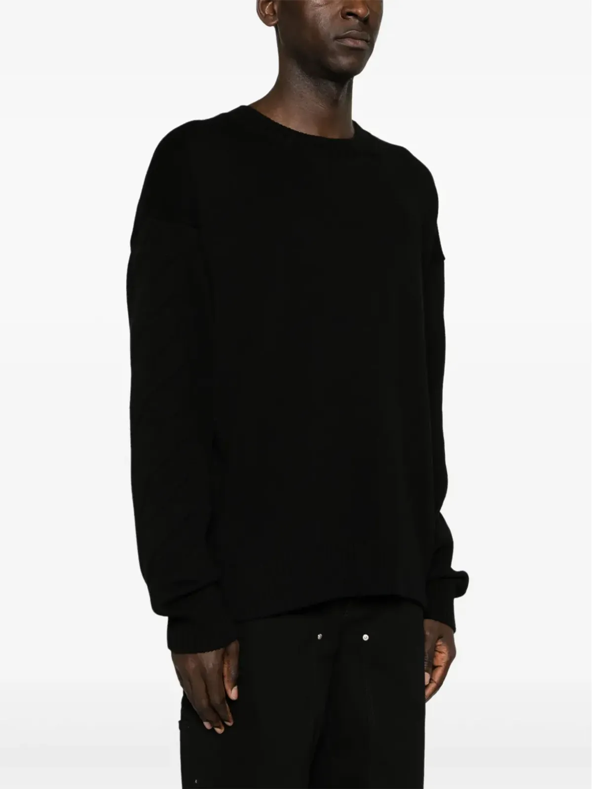 Off-White 3D Diagリブ編みニットセーター ブラック - 画像3