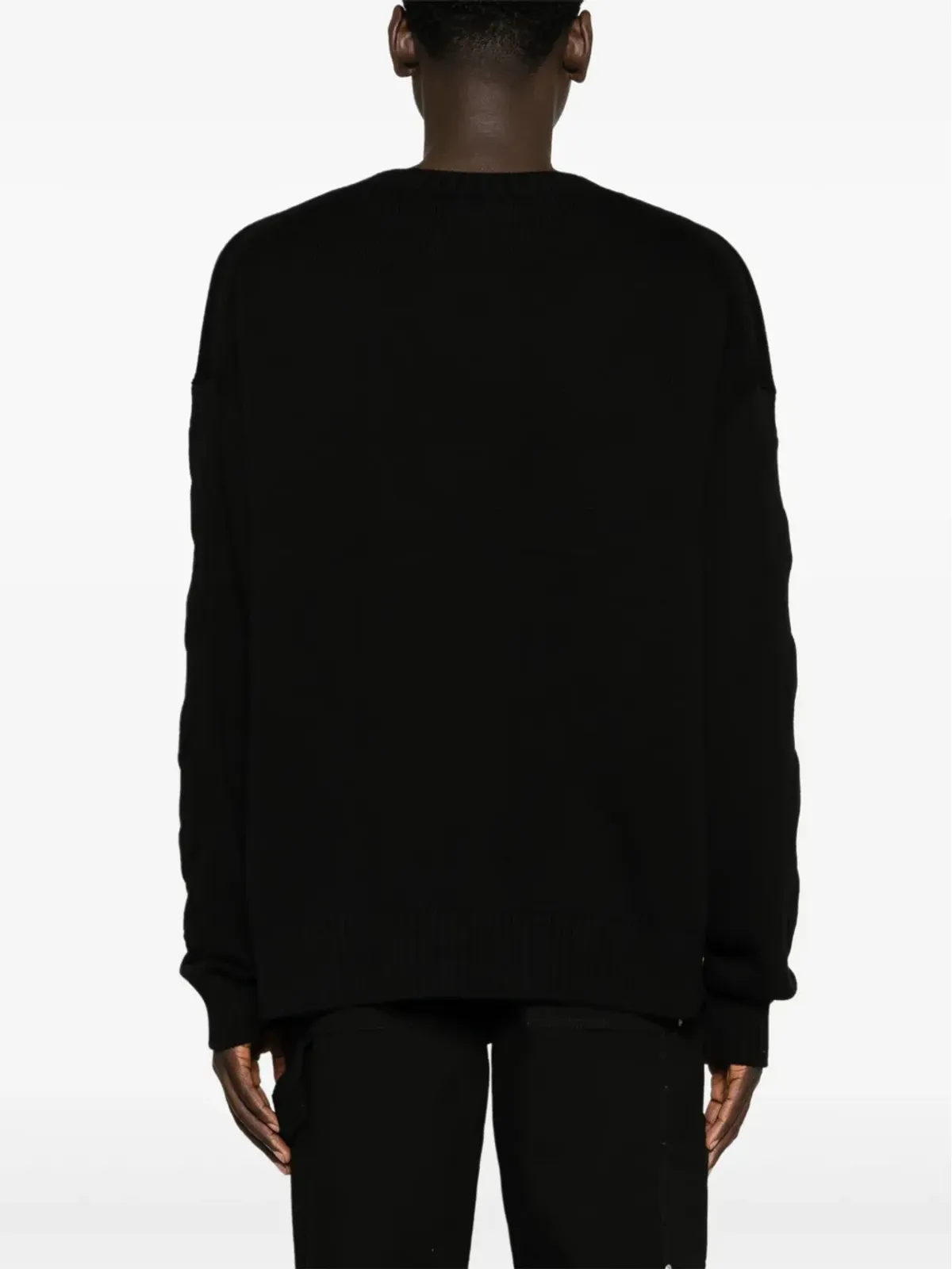 Off-White 3D Diagリブ編みニットセーター ブラック - 画像4