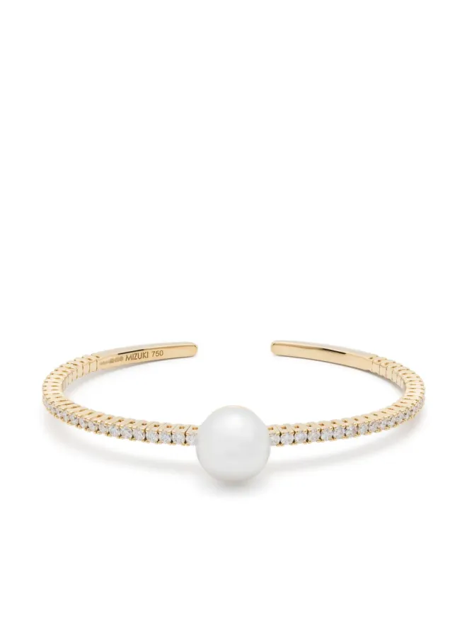 Mizuki Mizuki 18K イエローゴールド 南洋真珠とダイヤモンド カフブレスレットの商品画像